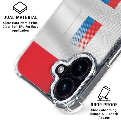 Serbia Soccer Flag iPhone 16 Clear Case